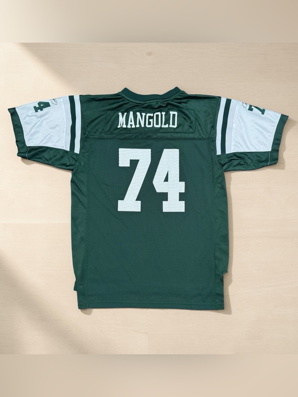 Vtg NFL Reebok On Field  Nick Mangold New York Jets Jersey Green #74 Youth XL